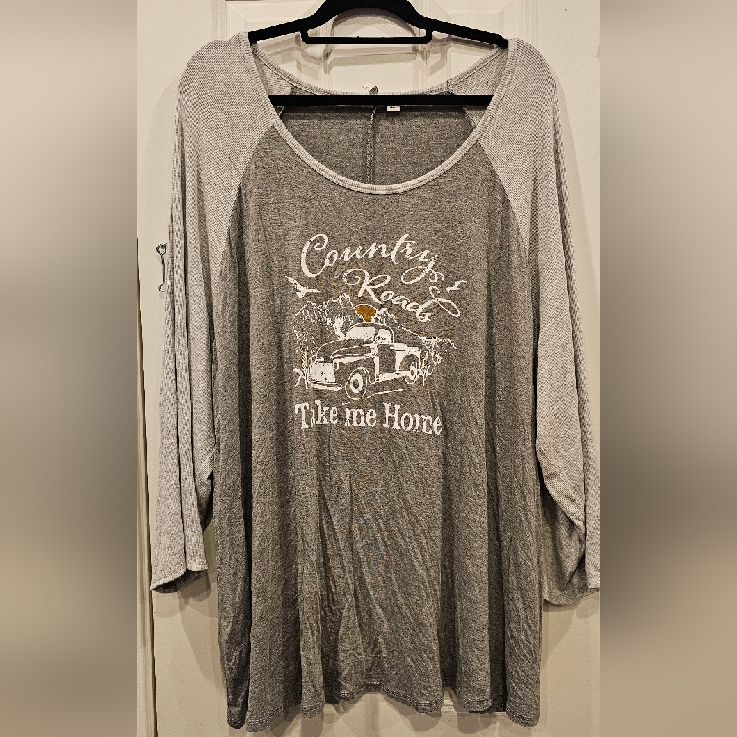 137  Country Roads Graphic Long Sleeve Shirt